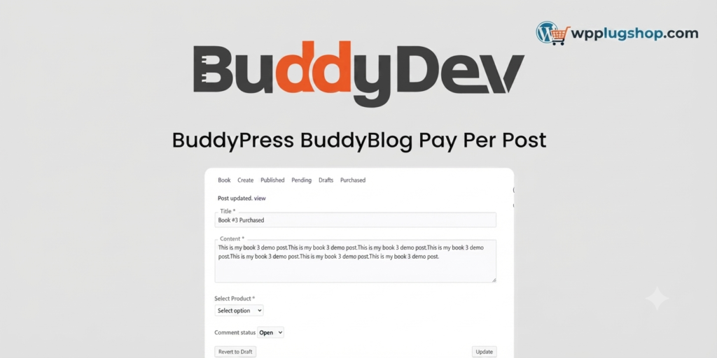 BuddyPress BuddyBlog Pay Per Post 1.0.5 – WooCommerce Paid Posting Plugin