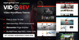 VidoRev Theme – Modern Video WordPress Theme for Streaming, Magazine & Media Websites