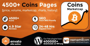Coins MarketCap WordPress Cryptocurrency Plugin – Live Crypto Prices, Charts & Market Data