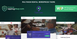 TanTum Car, Scooter, Boat & Bike Rental WordPress Theme