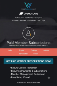Paid Member Subscriptions Premium + Addons Pack 1.9.12 – WordPress Membership Plugin