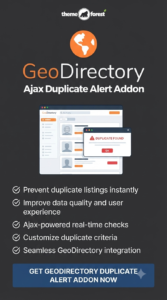 GeoDirectory Ajax Duplicate Alert Addon 2.3.5 | Duplicate Checker Plugin