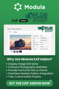 Modula EXIF – WordPress Photo Gallery EXIF Metadata Addon
