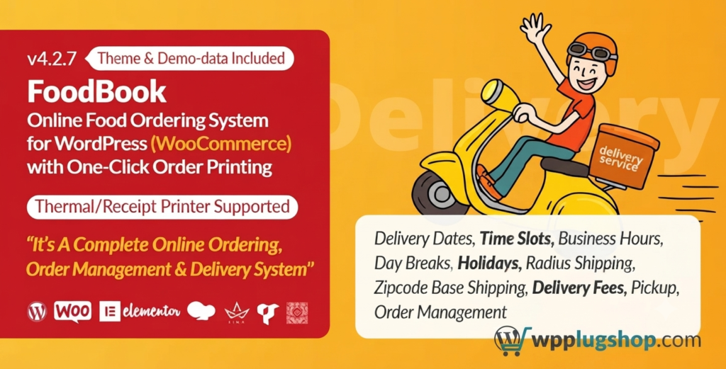 FoodBook 4.3.9 – Online Food Ordering & Delivery System for WordPress