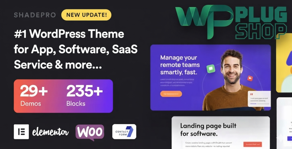 ShadePro WordPress Theme – Multi-Purpose SaaS, Startup & Business Theme