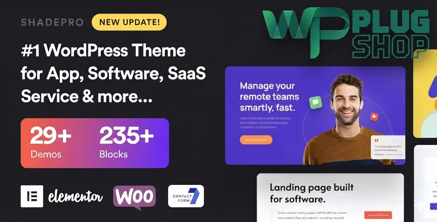 ShadePro WordPress Theme – Multi-Purpose SaaS, Startup & Business Theme