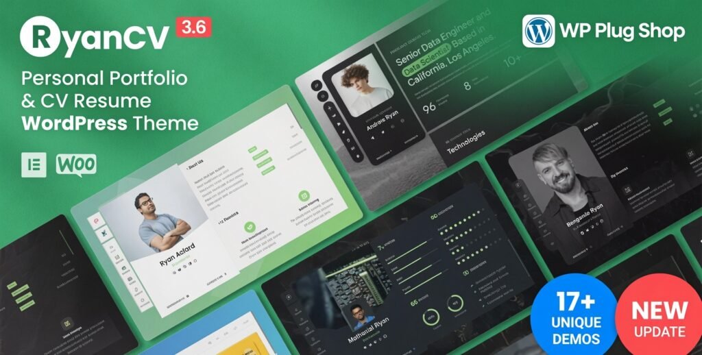 RyanCV Theme 3.9.1 – Personal Portfolio Resume WordPress Theme
