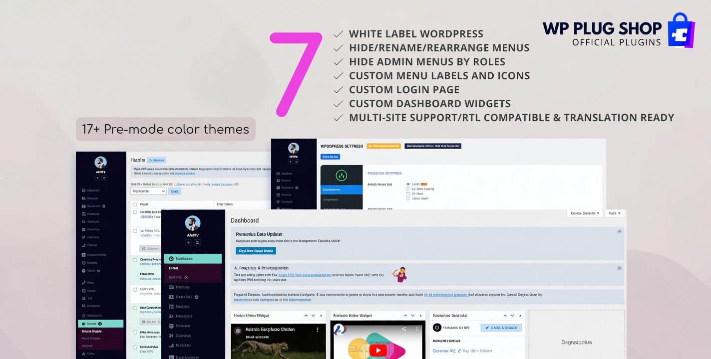 WPShapere WordPress Admin Theme – White Label Dashboard Customization Plugin