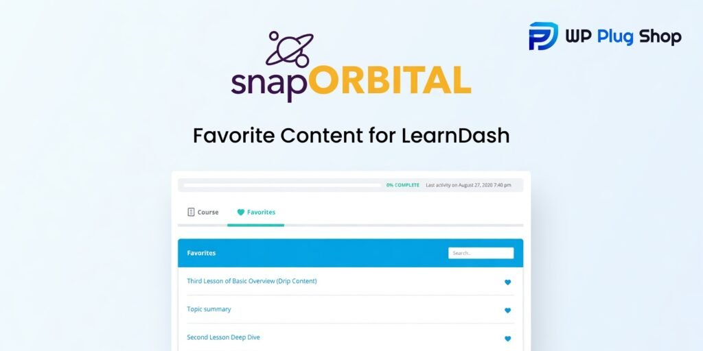 Favorite Content for LearnDash – Student Course Bookmark Plugin