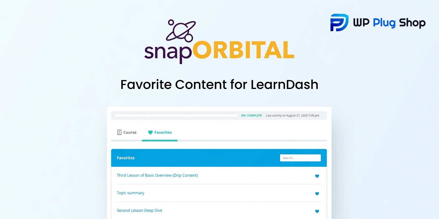 Favorite Content for LearnDash – Student Course Bookmark Plugin