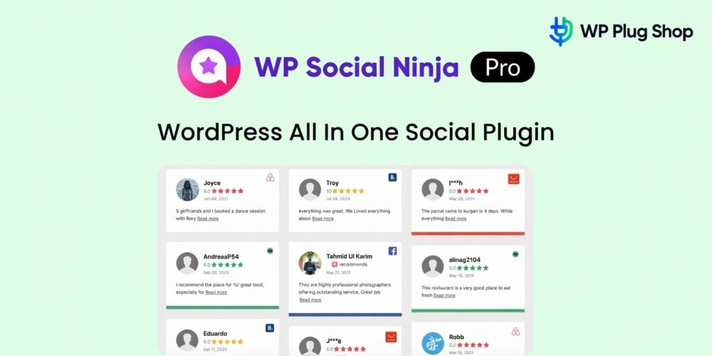 WP Social Ninja Pro – All-in-One Social Media, Reviews, Instagram Feed & Social Proof Plugin for WordPress
