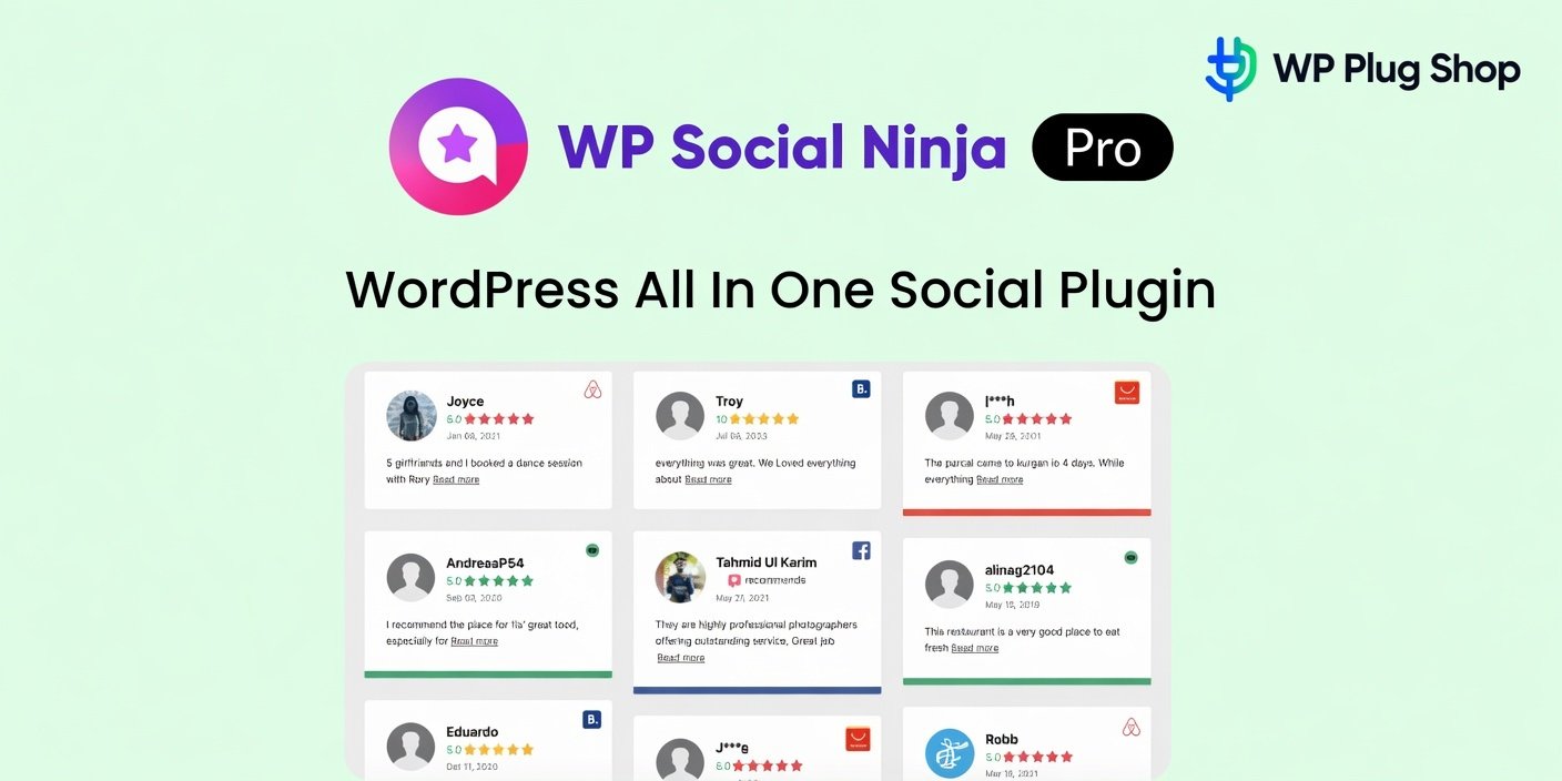 WP Social Ninja Pro – All-in-One Social Media, Reviews, Instagram Feed & Social Proof Plugin for WordPress
