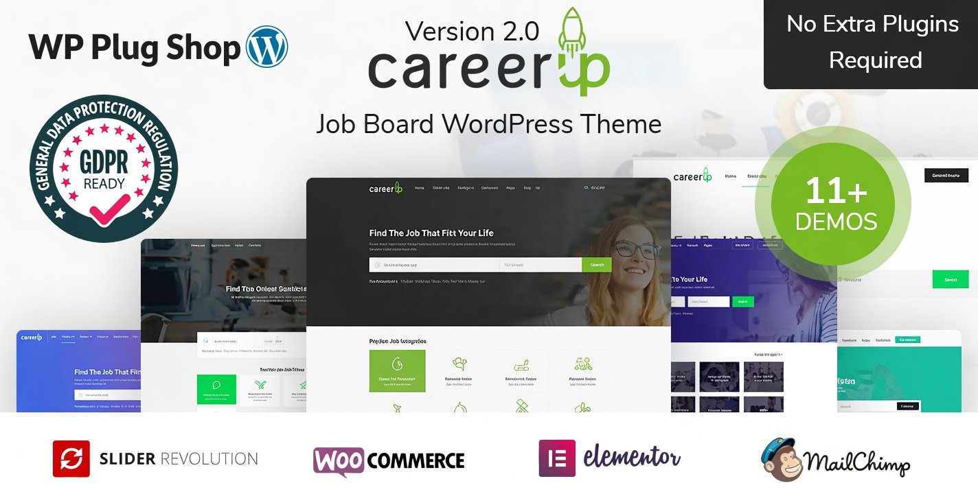 WzhnA CareerUp Theme – Job Board WordPress Theme 2.3.37 – Recruitment & Employment Portal