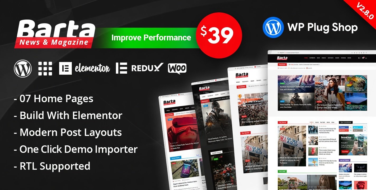 Barta Theme 2.0.5 – News & Magazine WordPress Theme