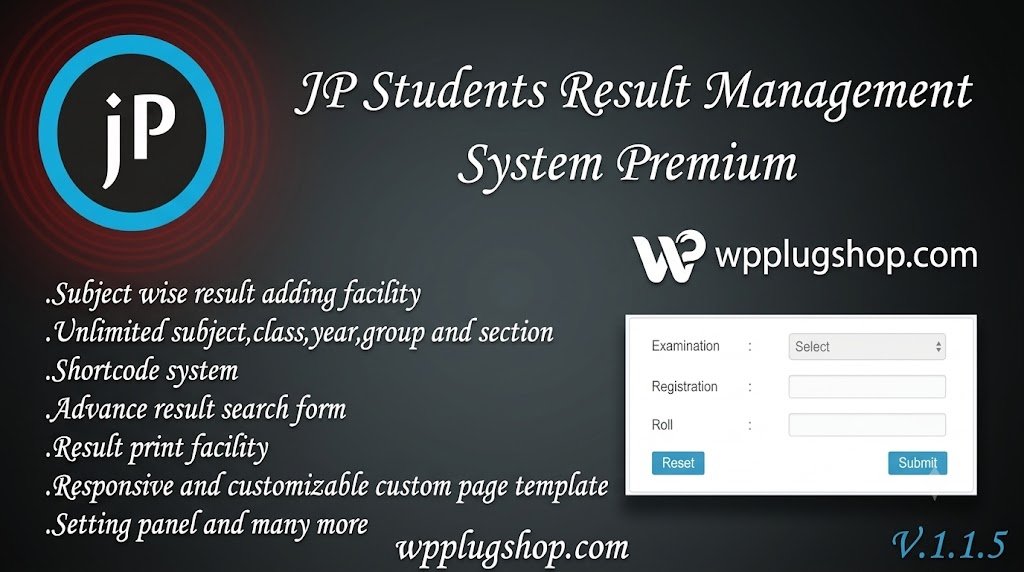 JP Student Result Management System – Premium Academic Plugin