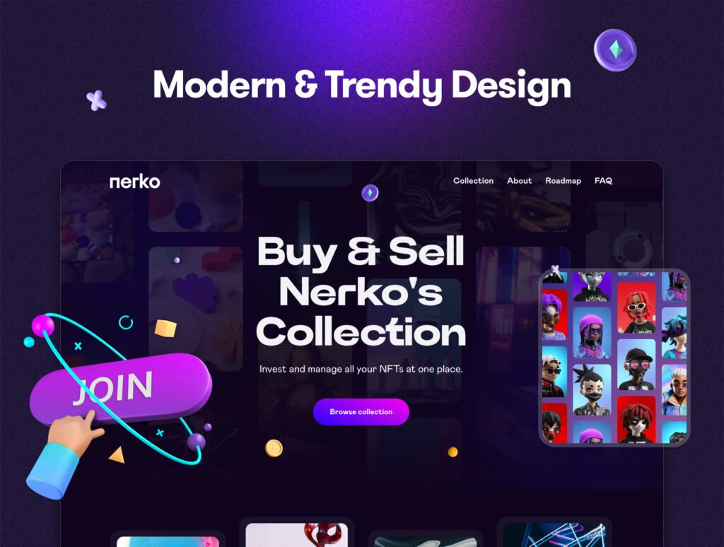 Nerko NFT Portfolio Landing Page HTML Template