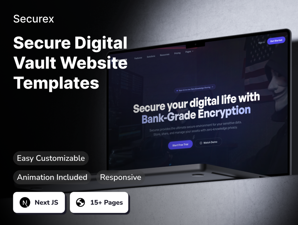 Securex Secure Digital Vault Website Templates