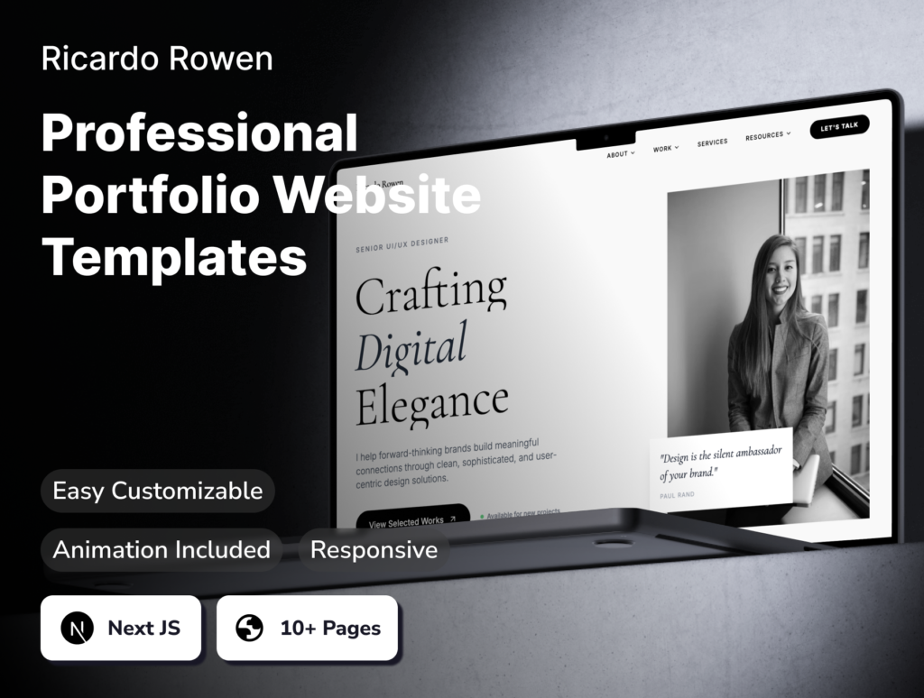Ricardo Rowen Professional Portfolio Website Templates