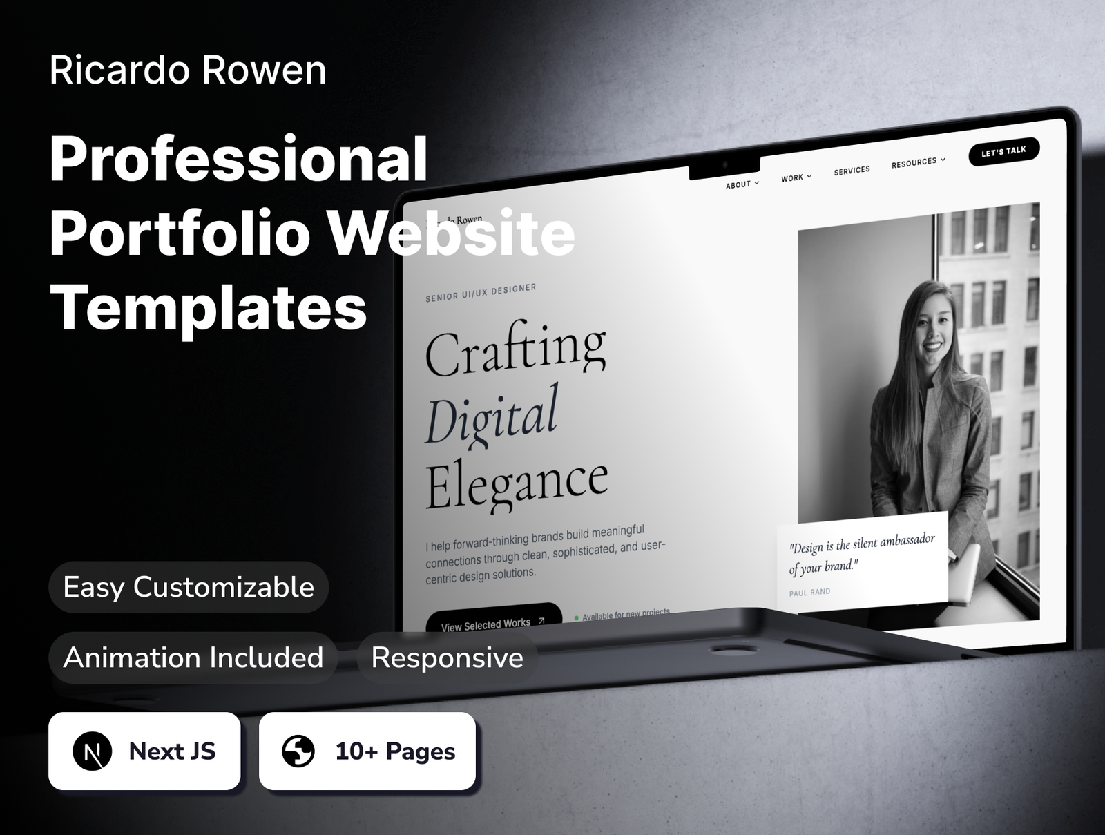 Ricardo Rowen Professional Portfolio Website Templates