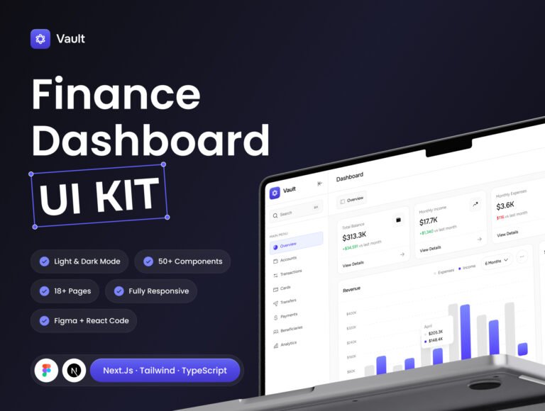 Vault Next.js Finance Dashboard Template – Premium Fintech Investment UI