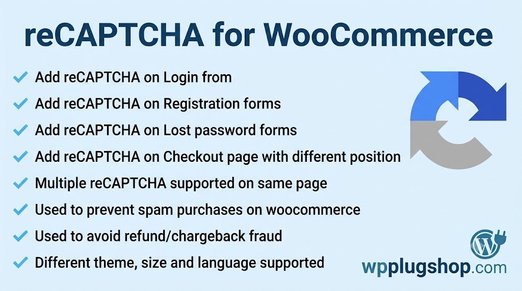 reCAPTCHA for WooCommerce – Advanced Spam & Bot Protection