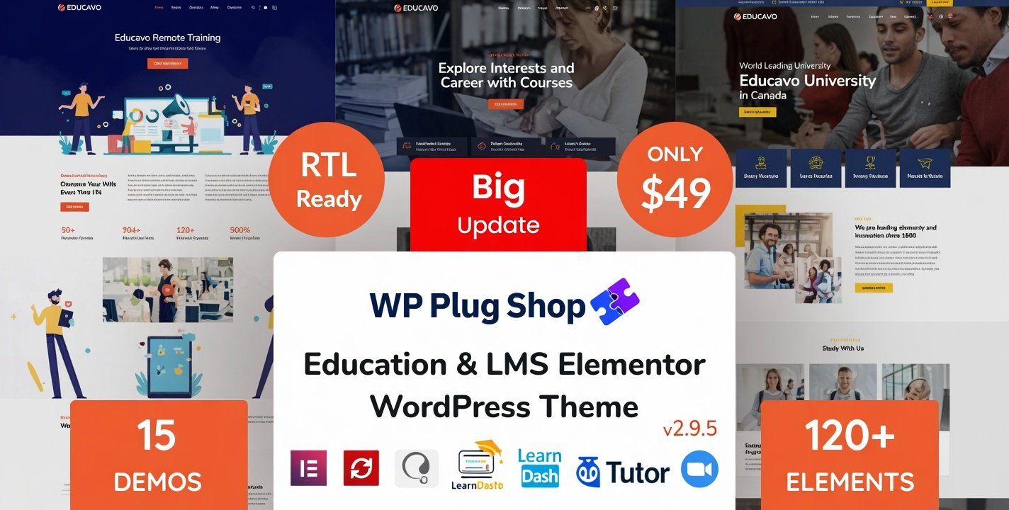 Educavo – Education WordPress Theme for LMS, Online Courses & eLearning Websites