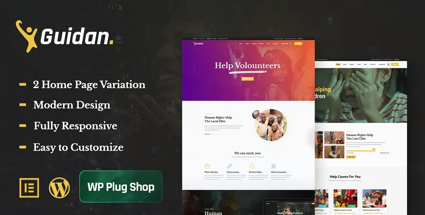 h6ZCa Guidan Theme 1.0 – NonProfit Charity WordPress Theme for NGOs & Fundraising Websites
