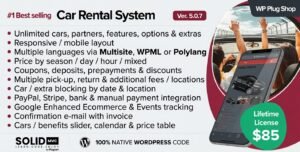 Car Rental System 5.0.7 – WordPress Vehicle Booking & Rental Management Plugin