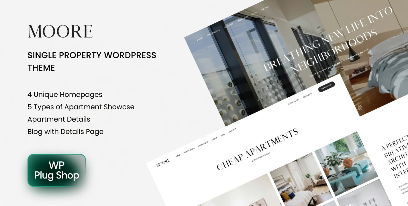 Moore Theme 1.1.6 – Single Property Real Estate WordPress Theme
