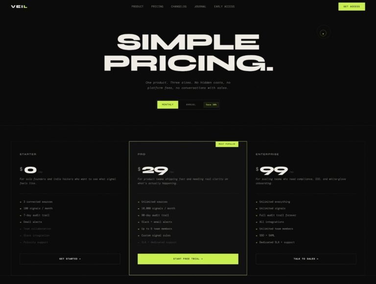 Veil Dark HTML Template for SaaS & AI Startups