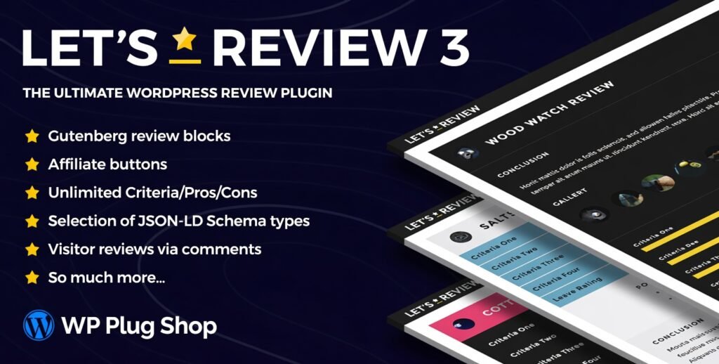 Let’s Review – WordPress Product Review Plugin with Affiliate Features