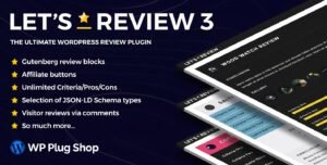 Let’s Review – WordPress Product Review Plugin with Affiliate Features