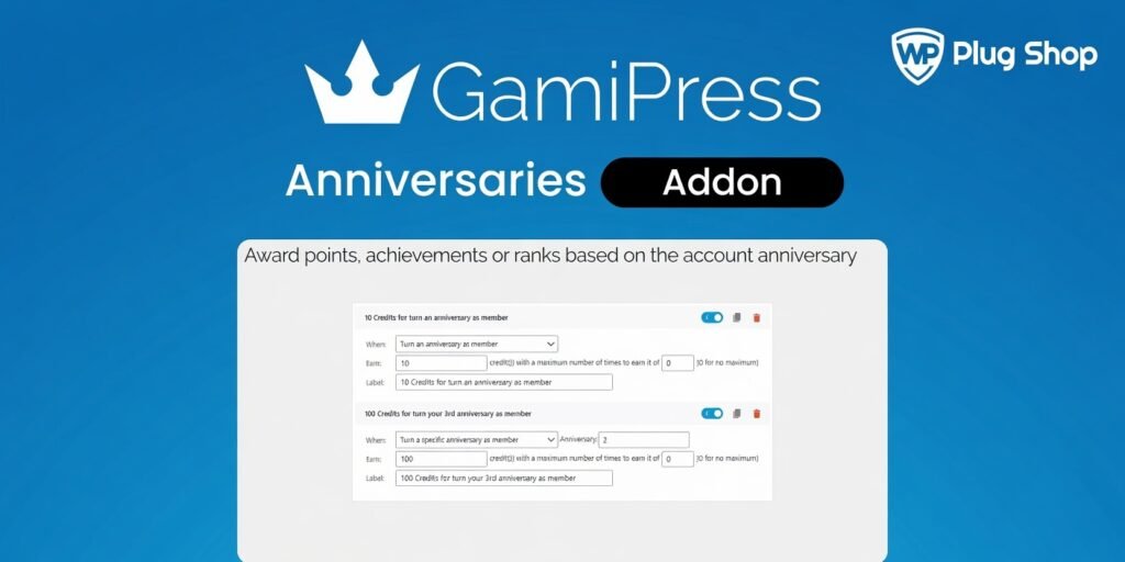 GamiPress Anniversaries 1.0.5 – WordPress User Reward & Gamification Addon
