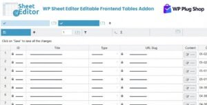 WP Sheet Editor Editable Frontend Tables Addon 2.4.45 – Frontend Spreadsheet Editor for WordPress