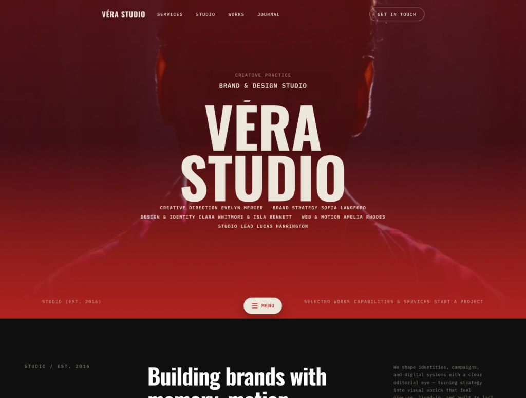 VERA STUDIO – Creative Agency & Portfolio Framer Template