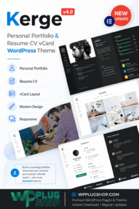 Kerge – Resume CV vCard & Portfolio WordPress Theme