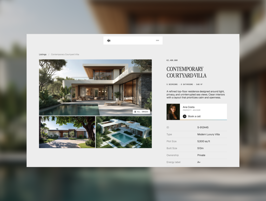 Castas – Luxury Real Estate Framer Template