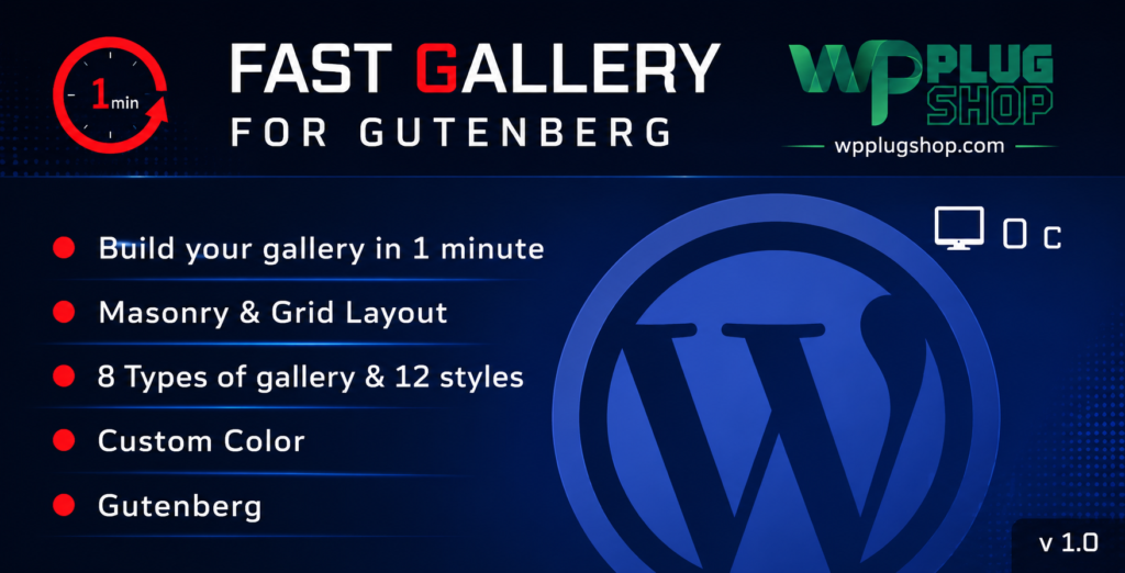 Fast Gallery for Gutenberg – Responsive WordPress Gallery Plugin