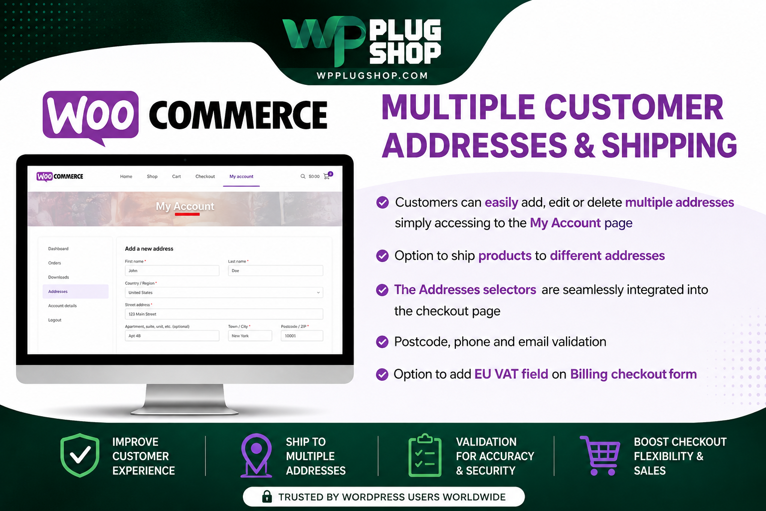 WooCommerce Multiple Customer Addresses & Shipping