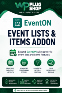 EventON Event Lists & Items Addon – WordPress Event Listing Extension