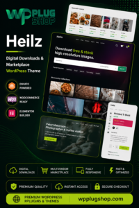 Heilz Digital Downloads Marketplace WordPress Theme – WooCommerce