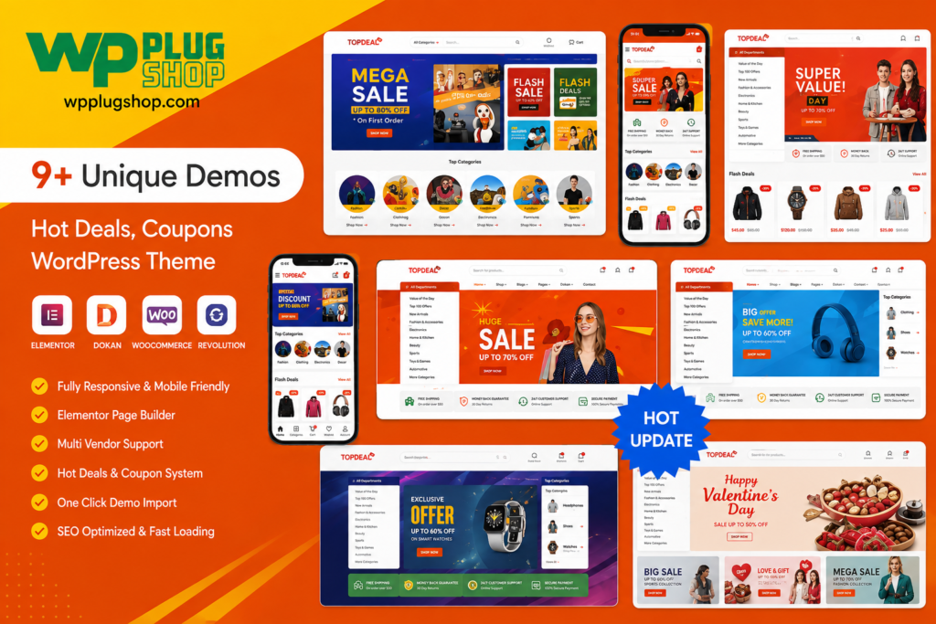 TopDeal Theme – Multi-Vendor Marketplace Elementor WooCommerce WordPress Theme