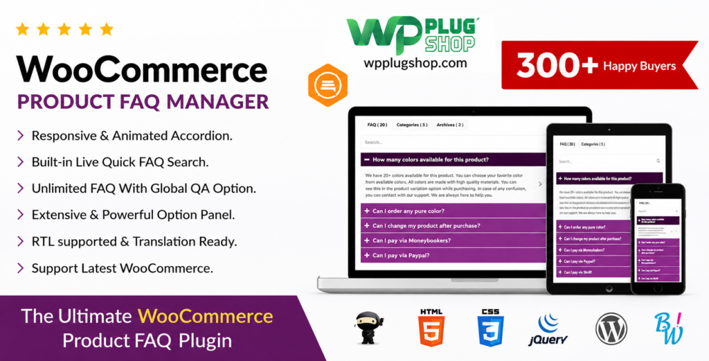 Woocoming Product FAQ Manager