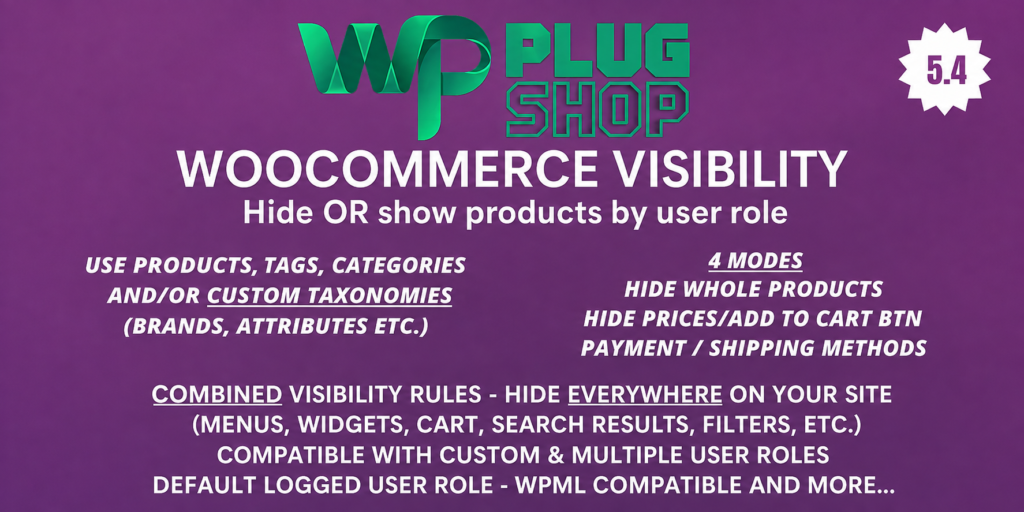 WooCommerce Hide Products, Categories, Prices, Payment and Shipping by User Role