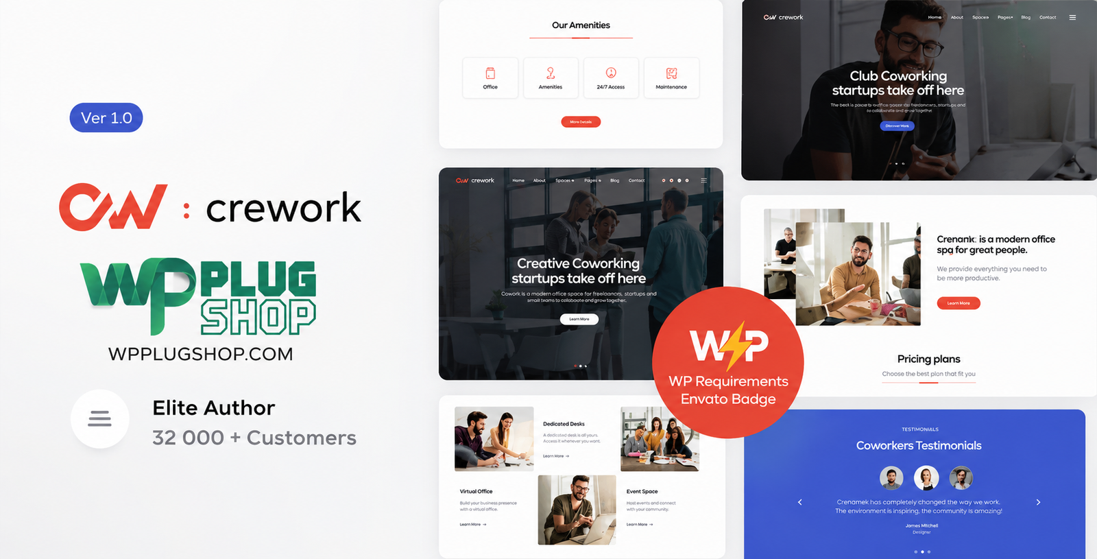Crework Theme Coworking and Creative Space WordPress Theme