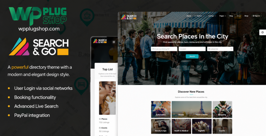 Search & Go Theme – Directory and Listing WordPress Theme