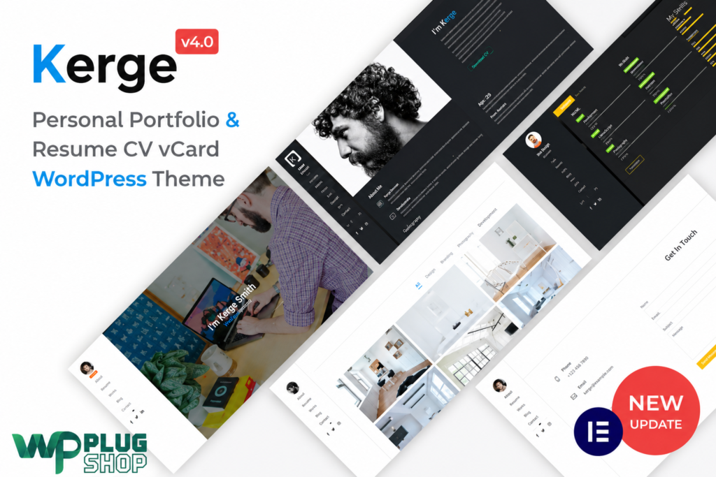 Kerge – Resume CV vCard & Portfolio WordPress Theme