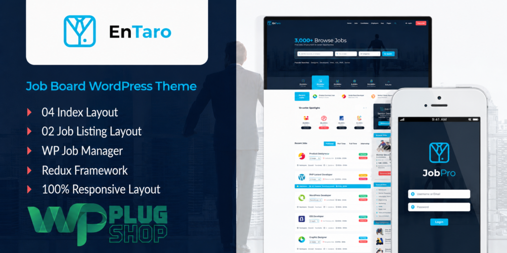 Entaro – Job Portal WordPress Theme