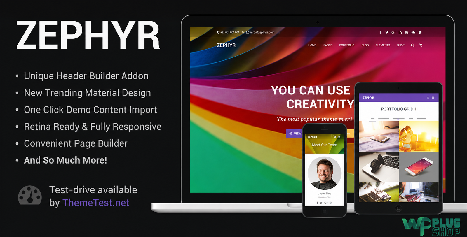 Zephyr Material Design WordPress Theme – Multipurpose & Responsive