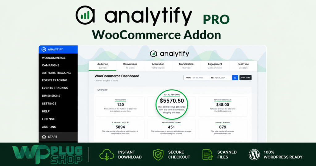 Analytify Pro WooCommerce Addon – Advanced Sales & Store Analytics